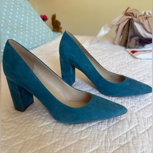 Marc Fisher Teal Suede Heels